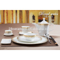 Bone china italienischen Stil Geschirr Set arabisch für 6 Personen mit Gold-Abziehbild